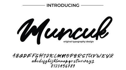 Muncuk Stylish brush painted an uppercase vector letters, alphabet, typeface - obrazy, fototapety, plakaty