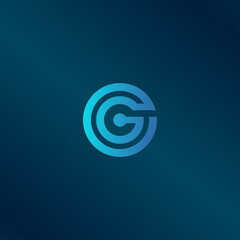 alphabet letter icon logo CG or GC