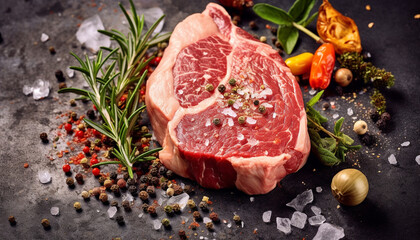 Freshness and flavor on a rustic wooden table grilled sirloin steak generated by AI