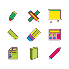 Stationery icon set vector design templates simple and modern