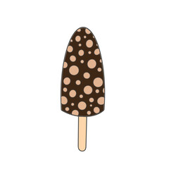 chocolate ice cream popsicle vector illustration