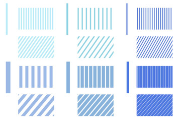 ブルー系統のストライプ柄のパターン　背景イラスト - obrazy, fototapety, plakaty
