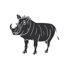 Warthog Icon Silhouette Illustration. African Animals Vector Graphic Pictogram Symbol Clip Art. Doodle Sketch Black Sign.