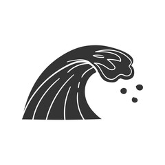 Wave Icon Silhouette Illustration. Water Vector Graphic Pictogram Symbol Clip Art. Doodle Sketch Black Sign.