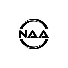 NAA letter logo design with white background in illustrator, cube logo, vector logo, modern alphabet font overlap style. calligraphy designs for logo, Poster, Invitation, etc.