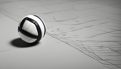 Volleyball near the white line.