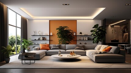 Modern elegant living room interior design inspired by sophisticated palette 