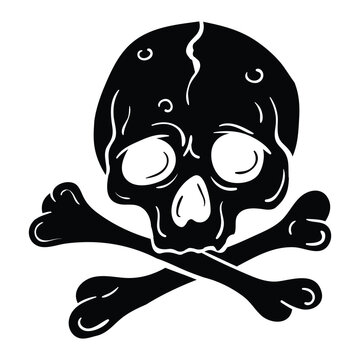 Hand drawing style of skull vector. It is suitable for anatomy icon, sign or symbol.