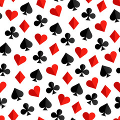 Vector seamles pattern with playing cards suits
