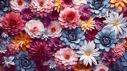 Seamless flower background, colorful flower background