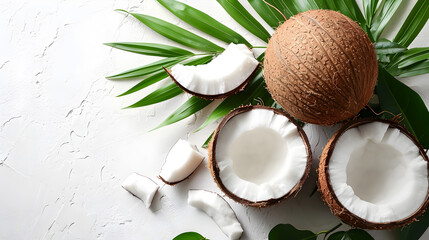 Fototapeta na wymiar coconut with mint, generative ai