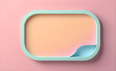 Empty 3D template featuring cute aesthetic, rounded edges, soft pastel color palette, shadow casting, ideal for character insertion. Generative AI