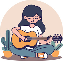 girl playing guitar