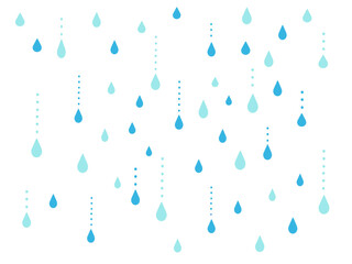 雨の雫が流れるシンプルな背景イラスト