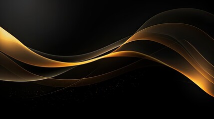Black Gold Modern Background with Elegant Lines, Generative AI
