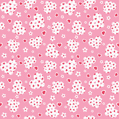 Seamless Valentine Pattern On Pink Background