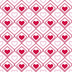 Seamless Valentine Heart Pattern On White Background