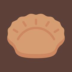 Gyoza Dumpling Snack Icon Sticker Illustration