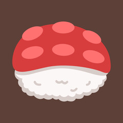 Octopus Sushi icon Sticker. Flat illustration of sushi vector icon for web design