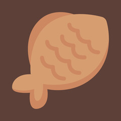 Taiyaki Snack Icon Sticker Illustration