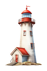 Lighthouse Isolated on Transparent Background
