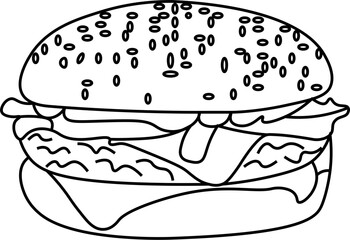 Hamburgers Outline Vector Illustration