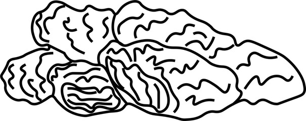 Chicken Tenders Outline Vector Illustration