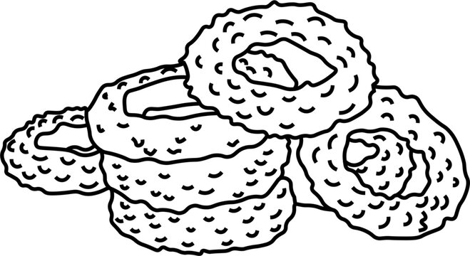 recommend clip art: Onion Rings Outline Vector Illustration