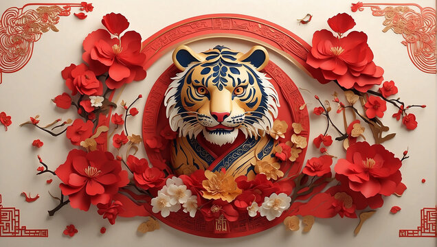 Chines New Year Celebration, Background, Tiger 