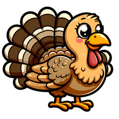 Sticker with the image of a cartoon turkey