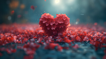 Valentine's Day has a heart background and a flat gift placed for mom. Let's lie down, make a table, the top looks blue and white, there are envelopes, we make dinner, have a romantic meal in a resto