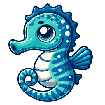 Sticker with the image of a seahorse