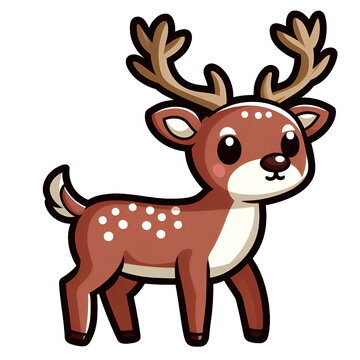 Sticker with the image of a cartoon fun deer