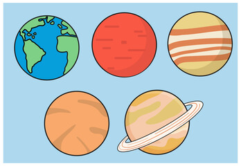 vector planets.