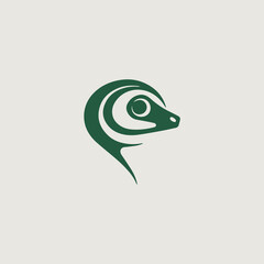 トカゲをシンボリックに用いたシンプルなロゴのベクター画像