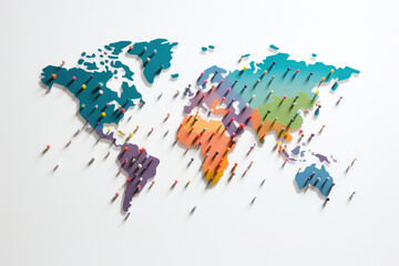 Global Travel Network: A Modern Map of the World Illustration in Abstract Polygon Design