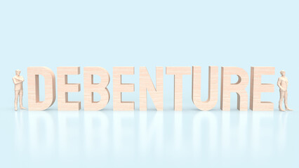 The Debenture and Business man 3d rendering.