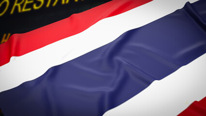 The Thailand flag on Business Background  3d rendering.