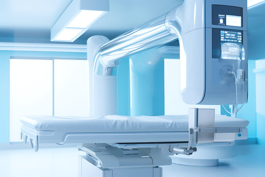 3d rendering x-ray room in hospital with equipment for surgery