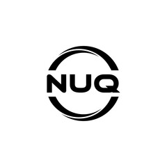 NUQ letter logo design with white background in illustrator, cube logo, vector logo, modern alphabet font overlap style. calligraphy designs for logo, Poster, Invitation, etc.