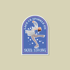 vector ice skating dancer. Layered. Fully editable. stickers. for t-shirts or for card designs