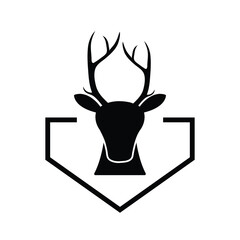 Deer hunting icon logo design template isolated illustration