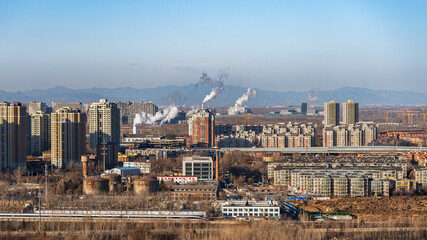 Fototapeta premium Urban heating in Beijing area in winter