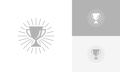 Trophy Logo, Champions Trophy Award Silver Logo Design