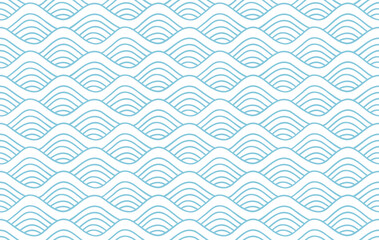 Seamless pattern with hand-drawn waves