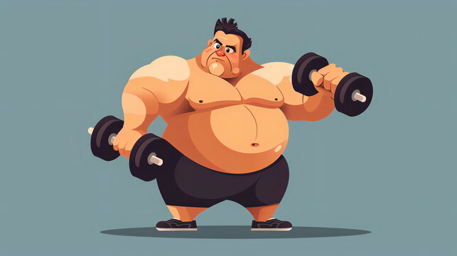 fat man workout vector