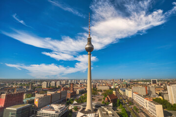 Berlin Germany, city skyline at Alexanderplatz and Berlin TV Tower