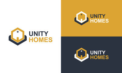 Real estate logo design,unity homes logo design.