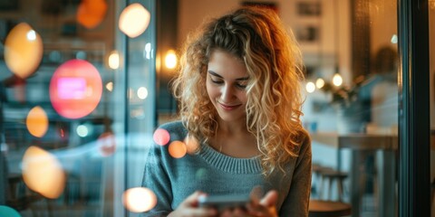 A young woman communicating with a business partners via social media