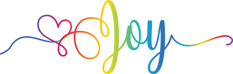 Joy text vector is written with an elegant typography, vector